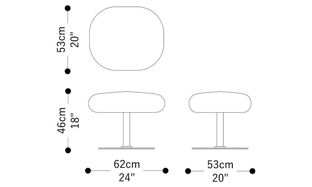 Image of the main dimensions of the product